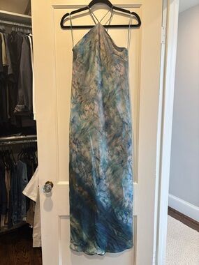 Zara Blue Silky Slip Dress